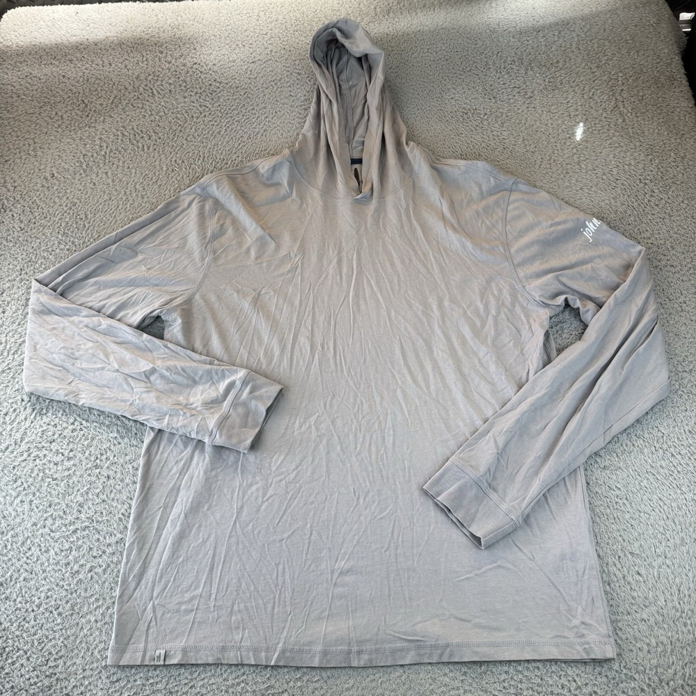 Johnnie-O Hoodie Mens Xl Gray Pullover Sweatshirt Golf Cotton